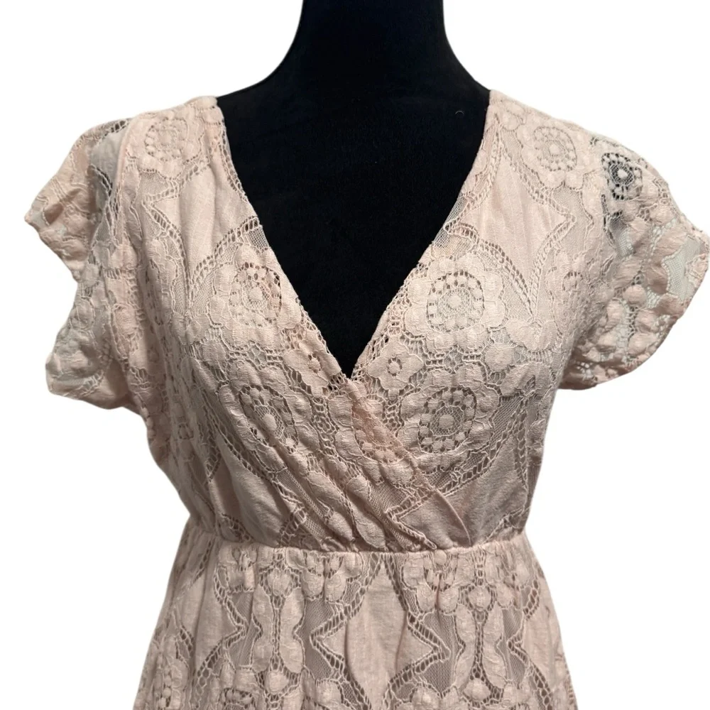 Enzo Made in Italy Lace Hi Low Dress Pink - Picture 4 of 14